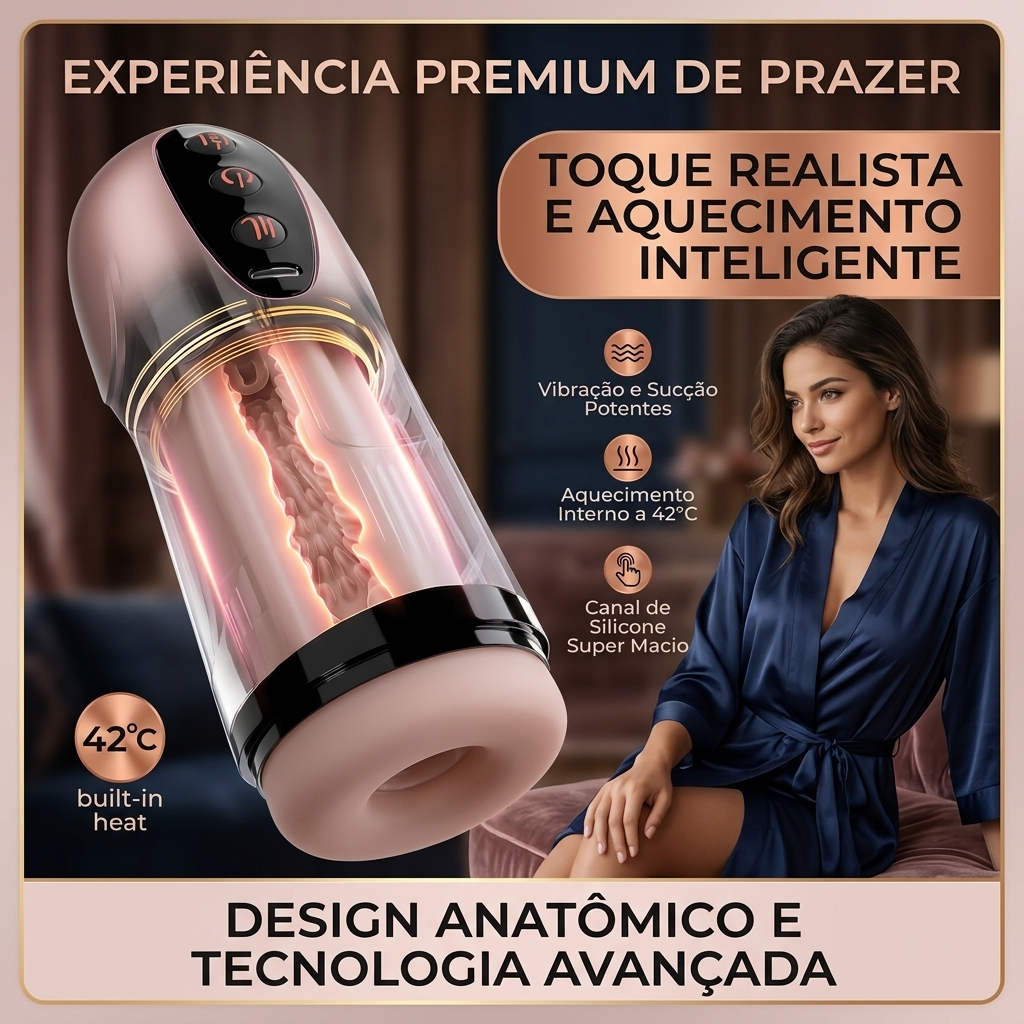 Estimulador Íntimo Masculino com Aquecimento e Sucção