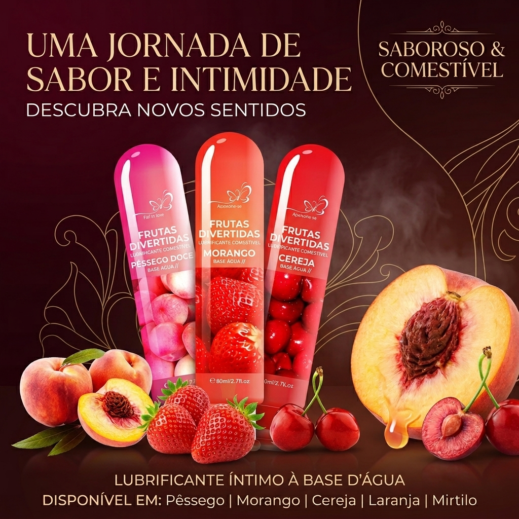 Gel Lubrificante Beijável Sabor Morango